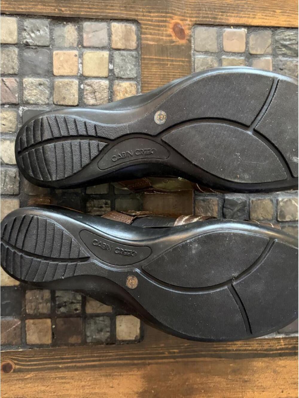 Vintage Y2K Cabin Creek Kevin Brown Strappy Sandals size 10 - Picture 3 of 8